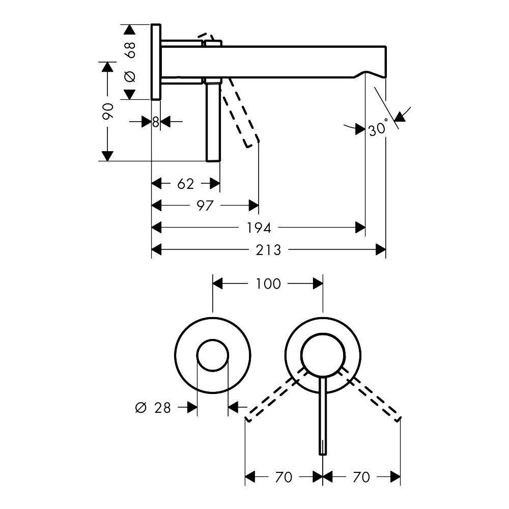 Hansgrohe Zesis S Einhebel-Waschtischmischer Unterputz für Wandmontage mit Auslauf ... HANSGROHE-74750670 4059625563014 (Abb. 3)