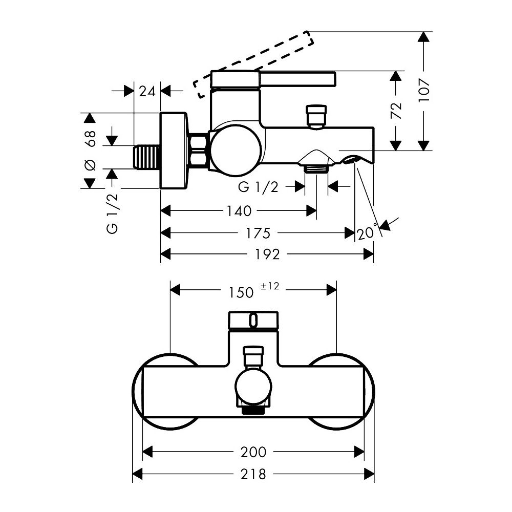 Hansgrohe Zesis S Wannenmischer Aufputz Einhebel, 2 Verbraucher, Mattschwarz... HANSGROHE-74420670 4059625563182 (Abb. 3)