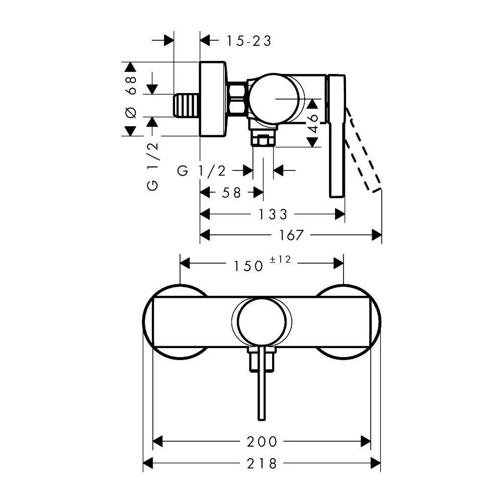 Hansgrohe Zesis S Brausemischer Aufputz Einhebel, 1 Verbraucher, Mattschwarz... HANSGROHE-74621670 4059625563366 (Abb. 3)