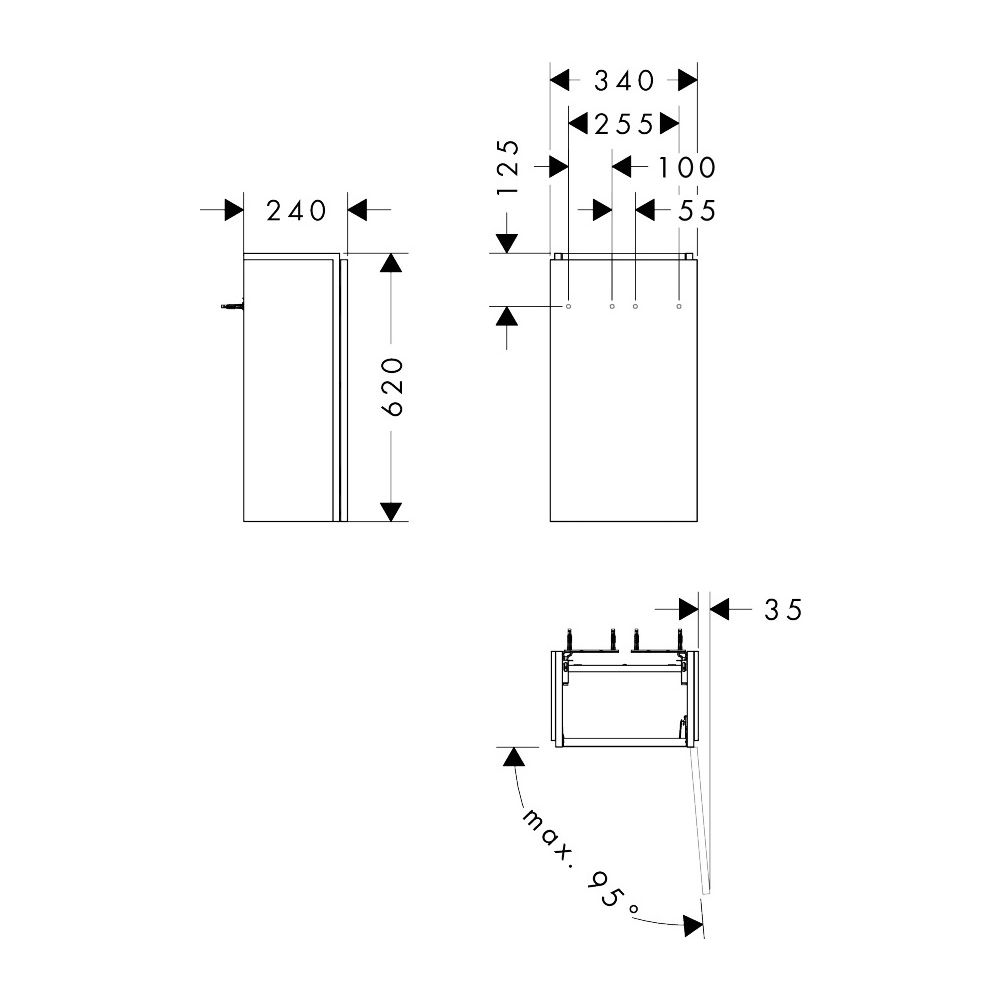 Hansgrohe Xilesa E Waschtischunterschrank 340x240mm, für Handwaschbecken, Türanschl... HANSGROHE-54244780 4059625546086 (Abb. 3)