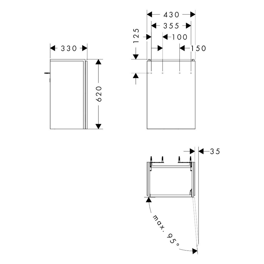 Hansgrohe Xilesa E Waschtischunterschrank 430x330mm, für Handwaschbecken, Türanschl... HANSGROHE-54246550 4059625546031 (Abb. 2)
