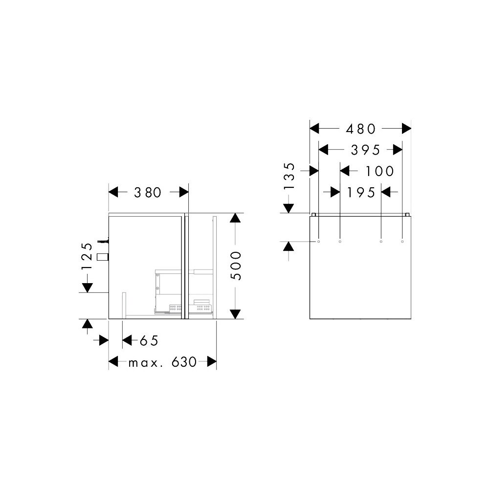 Hansgrohe Xilesa E Waschtischunterschrank 480x380mm, 1 Schubkasten für Handwaschbec... HANSGROHE-54247780 4059625543665 (Abb. 2)