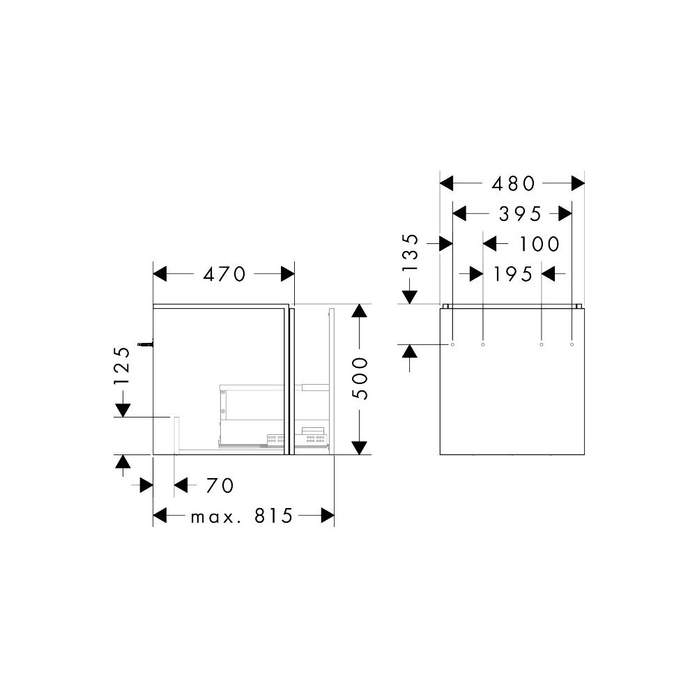 Hansgrohe Xilesa E Waschtischunterschrank 480x470mm, 1 Schubkasten für Handwaschbec... HANSGROHE-54249760 4059625546291 (Abb. 2)