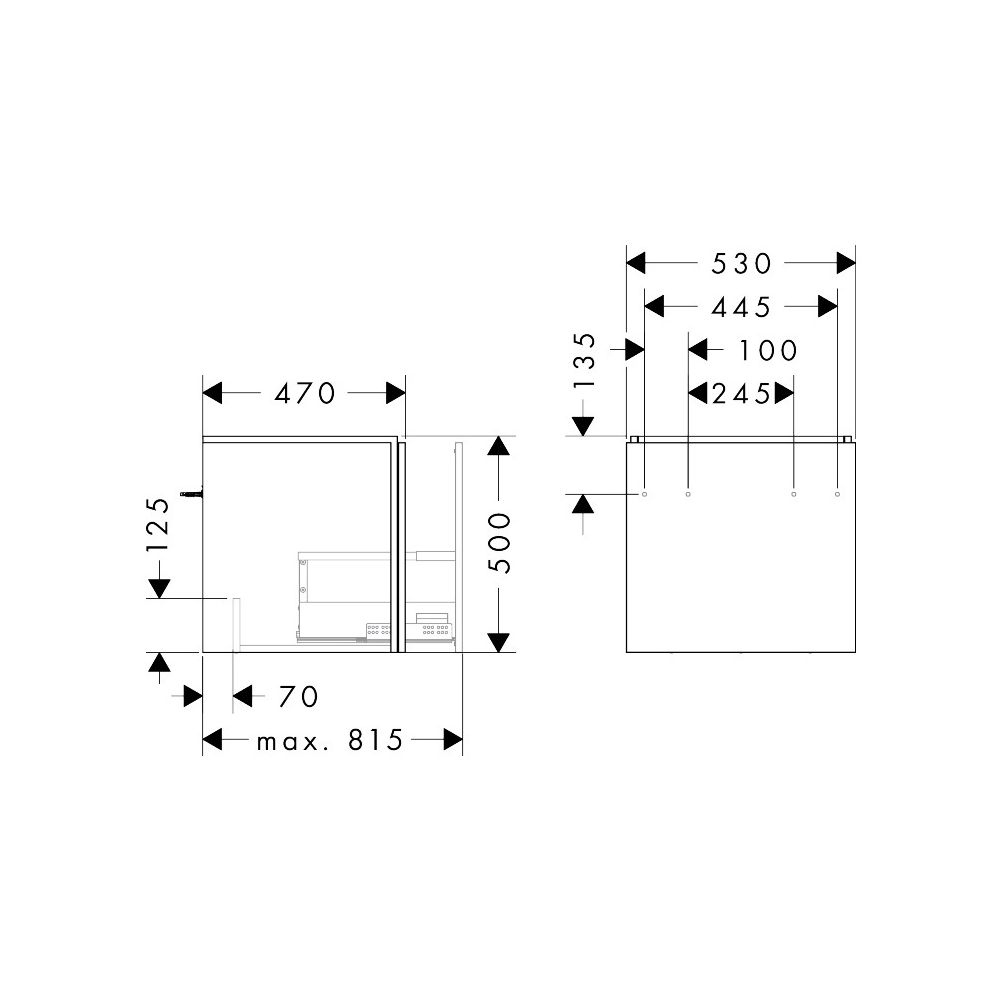 Hansgrohe Xilesa E Waschtischunterschrank 530x470mm, 1 Schubkasten für Waschtisch, ... HANSGROHE-54251700 4059625546222 (Abb. 2)