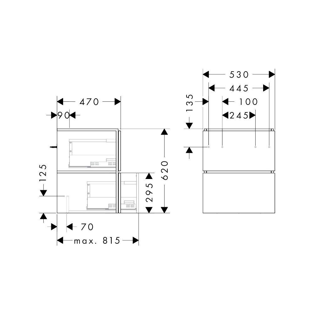 Hansgrohe Xilesa E Waschtischunterschrank 530x470mm, 2 SK für Waschtisch, Eiche Kas... HANSGROHE-54252550 4059625546192 (Abb. 2)