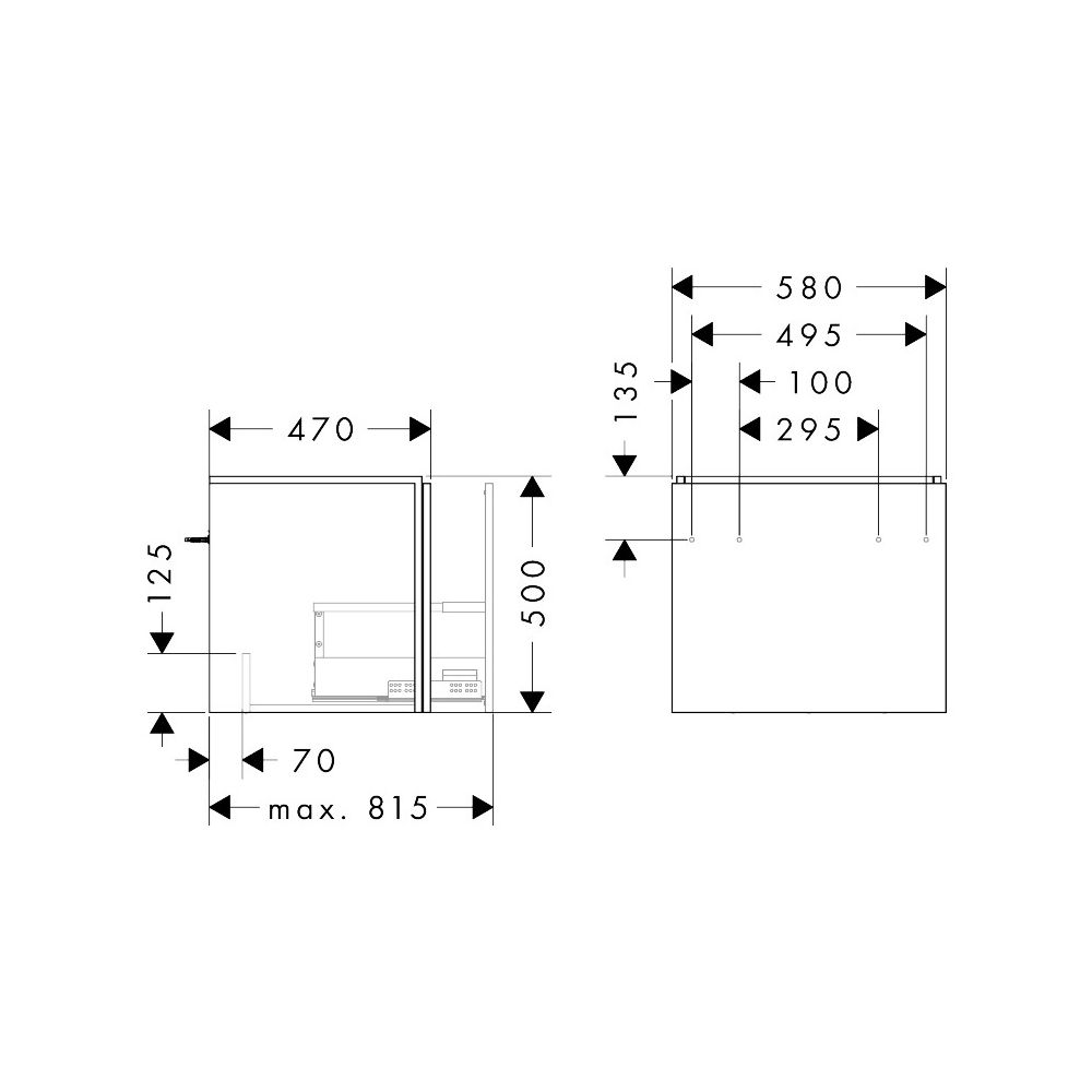 Hansgrohe Xilesa E Waschtischunterschrank 580x470mm, 1 Schubkasten für Waschtisch, ... HANSGROHE-54253700 4059625546543 (Abb. 3)