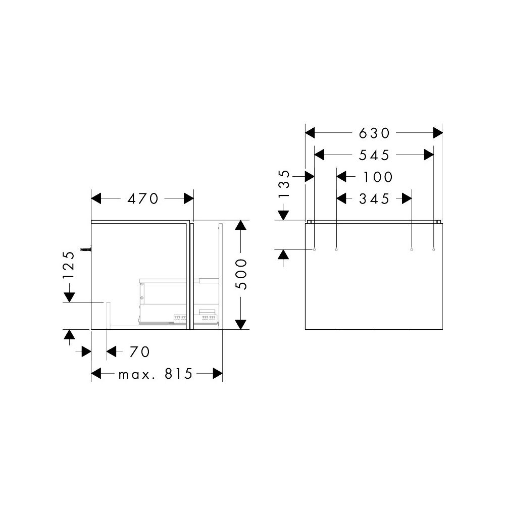 Hansgrohe Xilesa E Waschtischunterschrank 630x470mm, 1 Schubkasten für Waschtisch, ... HANSGROHE-54255550 4059625546475 (Abb. 2)