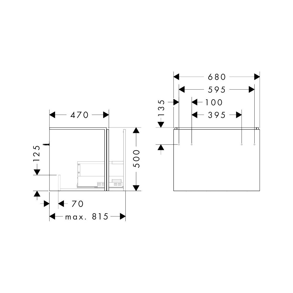 Hansgrohe Xilesa E Waschtischunterschrank 680x470mm, 1 Schubkasten für Waschtisch, ... HANSGROHE-54257700 4059625546383 (Abb. 2)