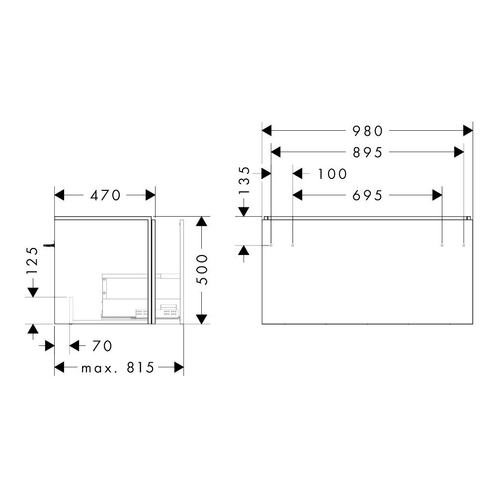 Hansgrohe Xilesa E Waschtischunterschrank 980x470mm, 1 Schubkasten für Waschtisch, ... HANSGROHE-54261760 4059625546611 (Abb. 2)