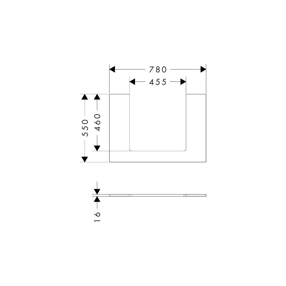 Hansgrohe Xilesa E Konsole 780x550mm, Ausschnitt mittig für Aufsatzwaschtisch gesch... HANSGROHE-54269550 4059625547359 (Abb. 2)