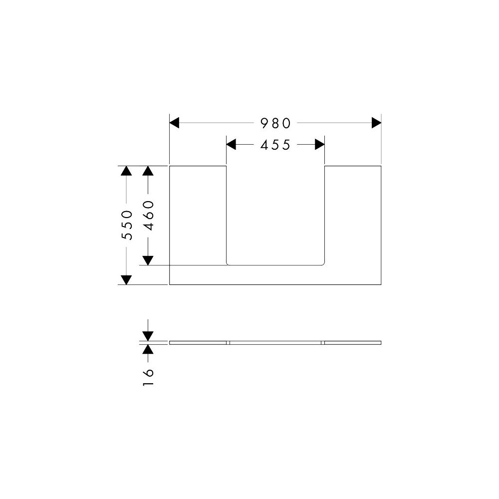 Hansgrohe Xilesa E Konsole 980x550mm, Ausschnitt mittig für Aufsatzwaschtisch gesch... HANSGROHE-54270700 4059625547083 (Abb. 2)