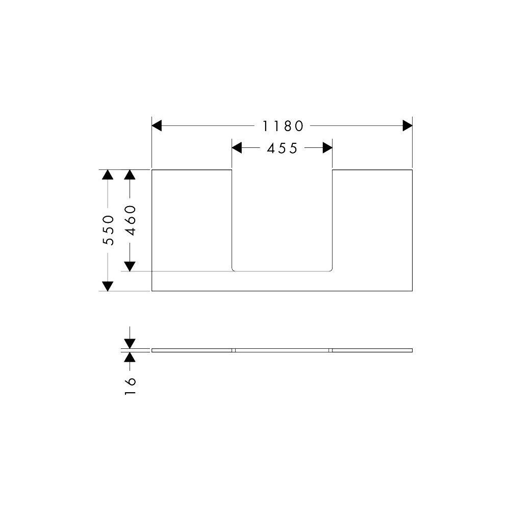 Hansgrohe Xilesa E Konsole 1180x550mm, Ausschnitt mittig für Aufsatzwaschtisch gesc... HANSGROHE-54271700 4059625547052 (Abb. 2)