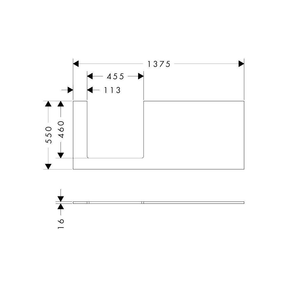 Hansgrohe Xilesa E Konsole 1375x550mm, Ausschnitt links für Aufsatzwaschtisch gesch... HANSGROHE-54272700 4059625547021 (Abb. 2)
