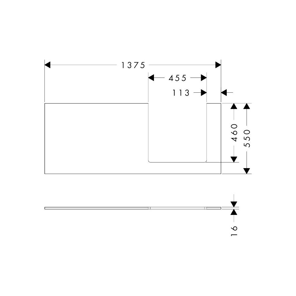 Hansgrohe Xilesa E Konsole 1375x550mm, Ausschnitt rechts für Aufsatzwaschtisch gesc... HANSGROHE-54273550 4059625547311 (Abb. 2)