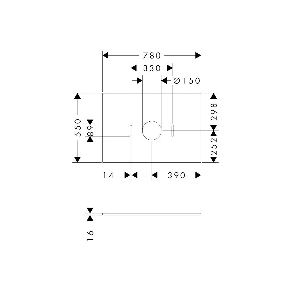 Hansgrohe Xilesa E Konsole 780x550mm, Ausschnitt mittig für Aufsatzwaschtisch ohne ... HANSGROHE-54275760 4059625547533 (Abb. 2)