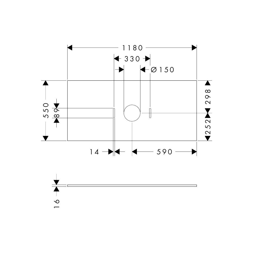 Hansgrohe Xilesa E Konsole 1180x550mm, Ausschnitt mittig für Aufsatzwaschtisch ohne... HANSGROHE-54277700 4059625547236 (Abb. 2)