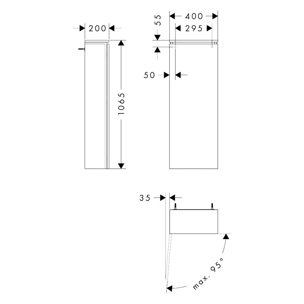 Hansgrohe Xilesa E Halbhochschrank 400x1065x200mm, SoftClose, Türanschlag links, Ma... HANSGROHE-54281700 4059625547427 (Abb. 2)