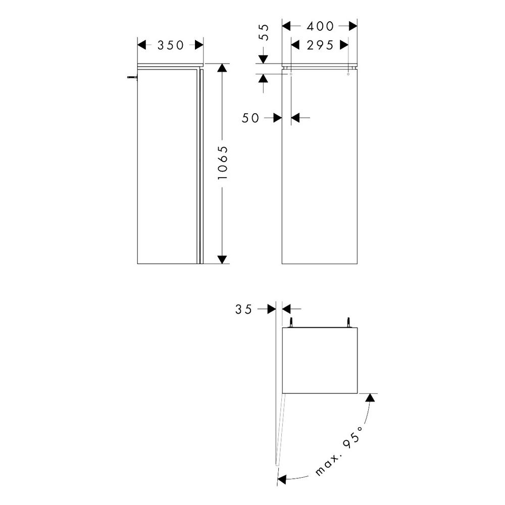 Hansgrohe Xilesa E Halbhochschrank 400x1065x350mm, SoftClose, Türanschlag links, Ma... HANSGROHE-54283700 4059625547731 (Abb. 2)
