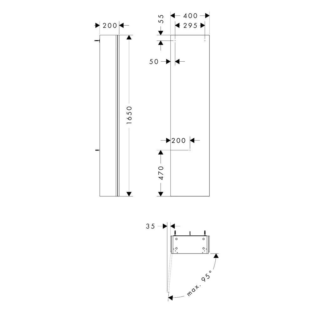Hansgrohe Xilesa E Hochschrank 400x1650x200mm, SoftClose, Türanschlag links, Sandbe... HANSGROHE-54285780 4059625547632 (Abb. 2)