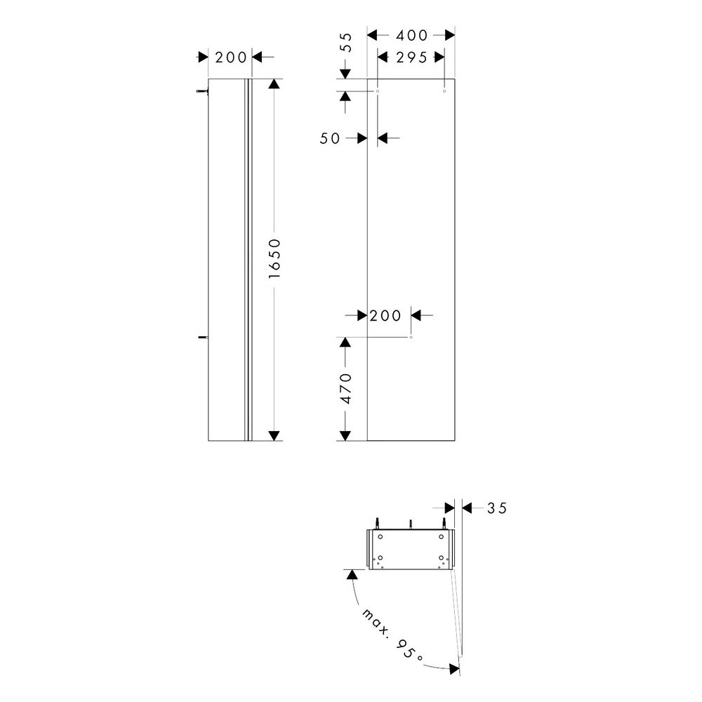 Hansgrohe Xilesa E Hochschrank 400x1650x200mm, SoftClose, Türanschlag rechts, Mattw... HANSGROHE-54286700 4059625547618 (Abb. 2)