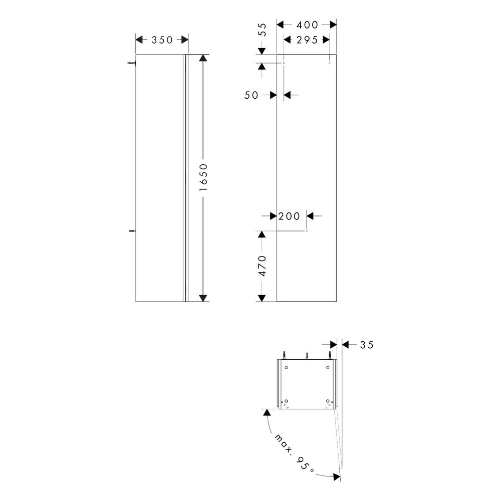 Hansgrohe Xilesa E Hochschrank 400x1650x350mm, SoftClose, Türanschlag rechts, Mattw... HANSGROHE-54288700 4059625547786 (Abb. 2)