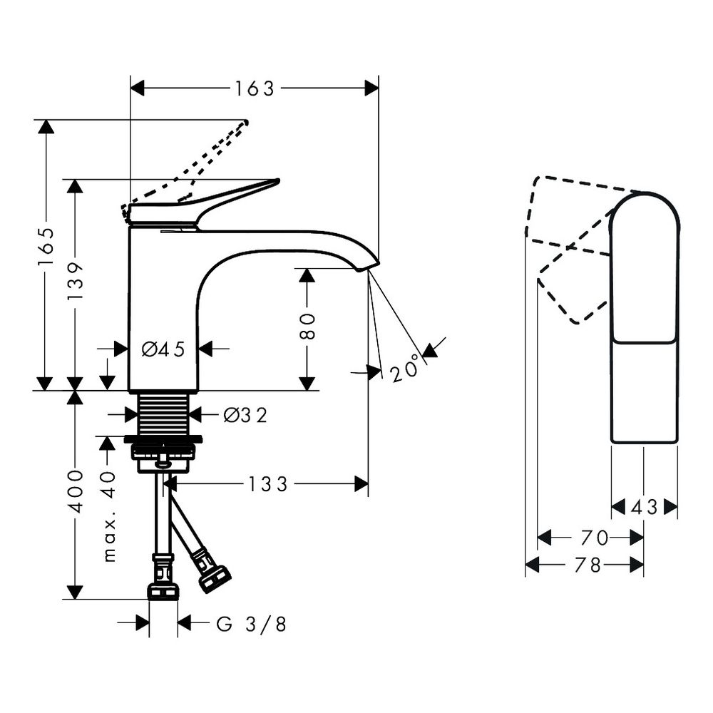 hansgrohe Vivenis Einhebel-Waschtischmischer 80mm 5l/min CoolStart Mattweiß ohne Ga... HANSGROHE-75015700 4059625554999 (Abb. 2)