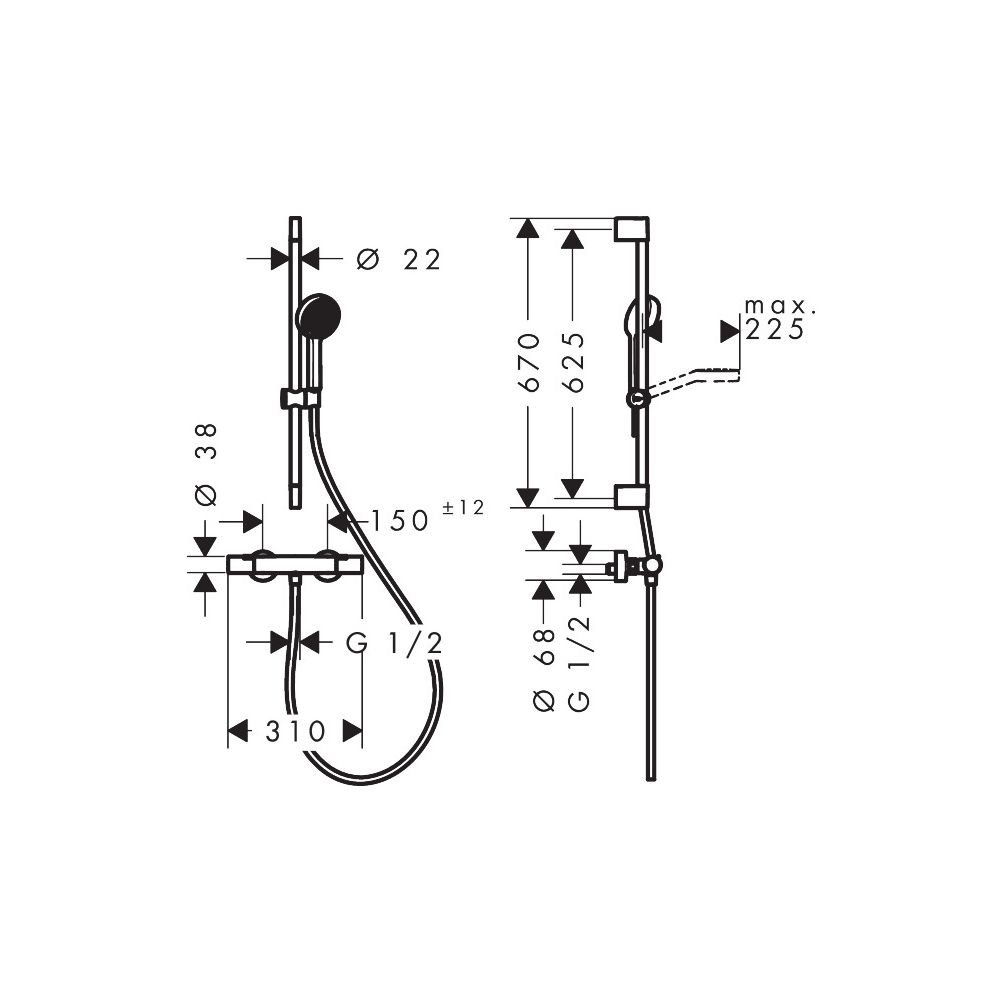 Hansgrohe Activera Select S Brausesystem Aufputz, Ecostat Fine Typ 65, Handbrause 9... HANSGROHE-28876670 4059625605882 (Abb. 3)
