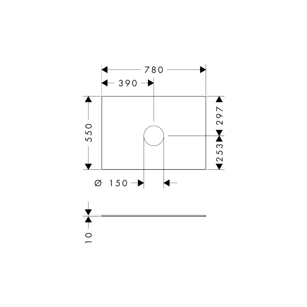 Hansgrohe Xevolos E Konsole 780x550mm, Auschnitt mittig für Aufsatzwaschtisch ohne ... HANSGROHE-54328700 4059625635285 (Abb. 2)