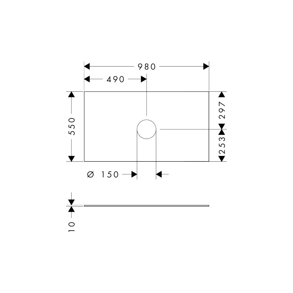 Hansgrohe Xevolos E Konsole 980x550mm, Ausschnitt mittig für Aufsatzwaschtisch ohne... HANSGROHE-54329700 4059625635315 (Abb. 2)