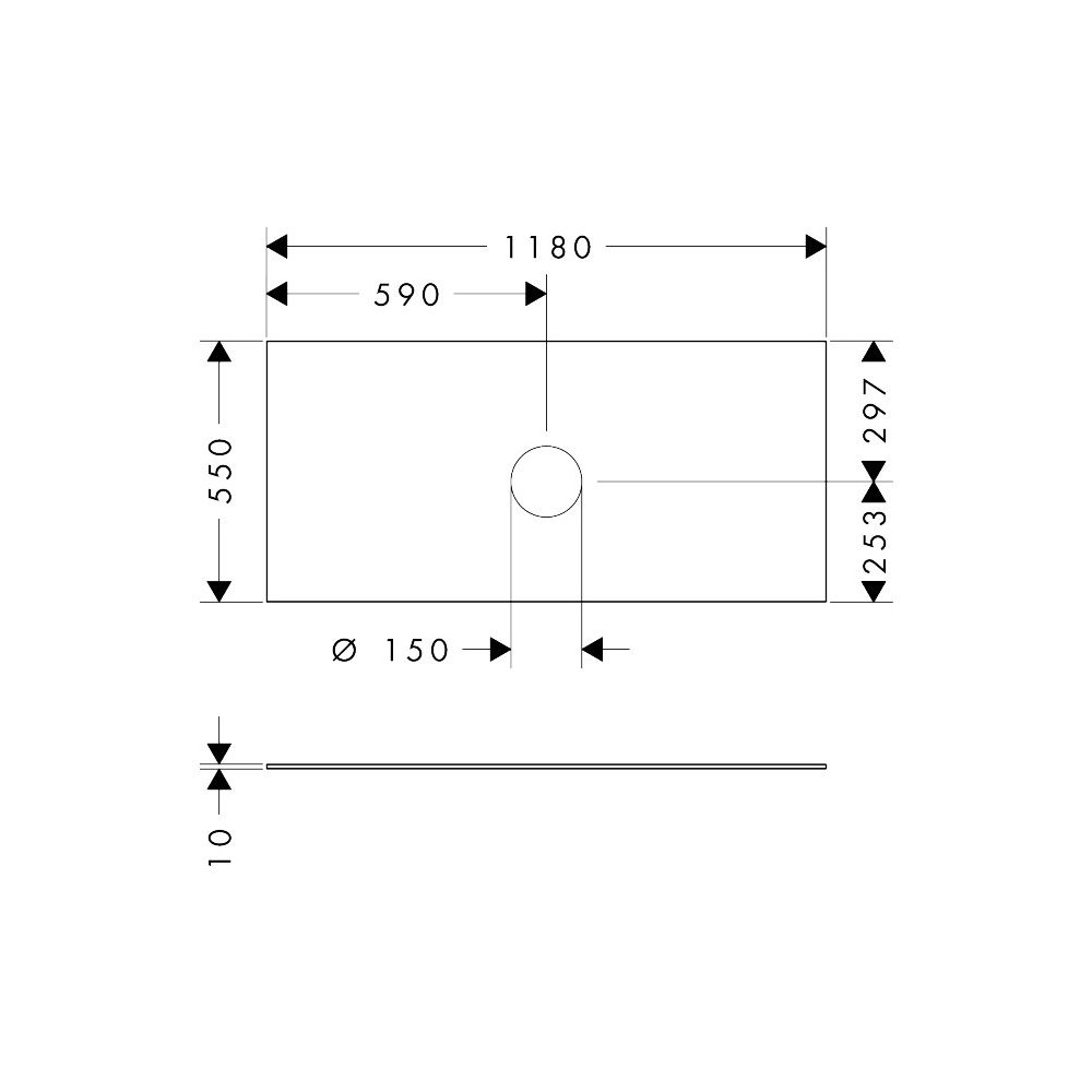 Hansgrohe Xevolos E Konsole 1180x550mm, Auschnitt mittig für Aufsatzwaschtisch ohne... HANSGROHE-54330780 4059625635353 (Abb. 2)