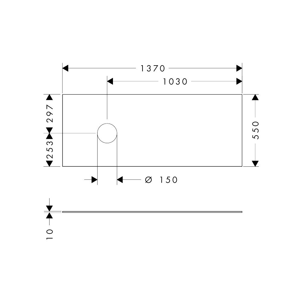 Hansgrohe Xevolos E Konsole 1370x550mm, Ausschnitt links für Aufsatzwaschtisch ohne... HANSGROHE-54333780 4059625635414 (Abb. 2)