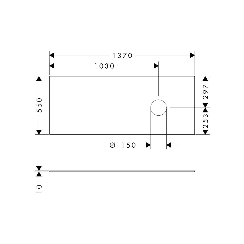 Hansgrohe Xevolos E Konsole 1370x550mm, Ausschnitt rechts für Aufsatzwaschtisch ohn... HANSGROHE-54334780 4059625635445 (Abb. 2)