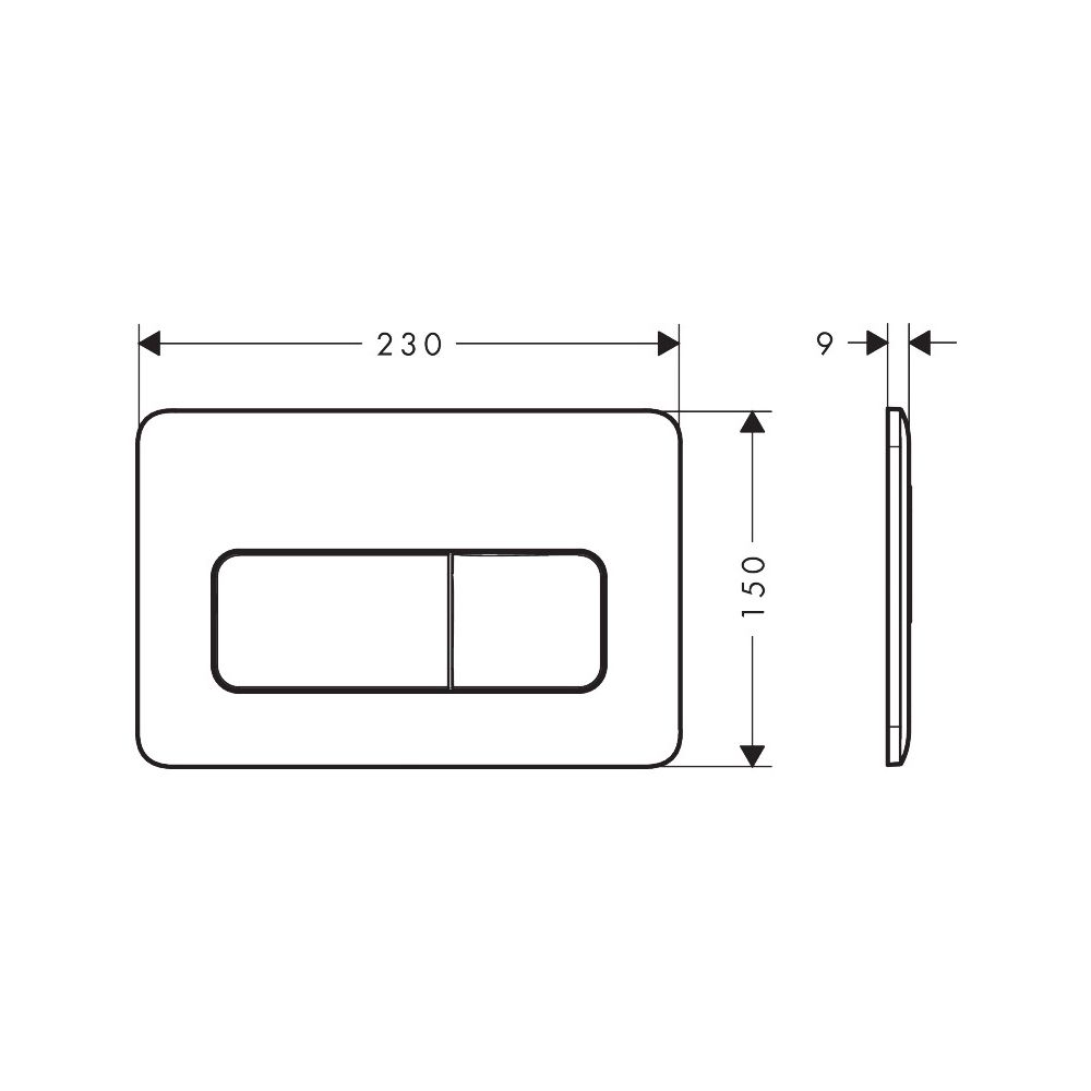 Hansgrohe iFrame Original Q Betätigungsplatte für 2-Mengen-Spülung, Kunststoff, mec... HANSGROHE-66001000 4059625610817 (Abb. 3)