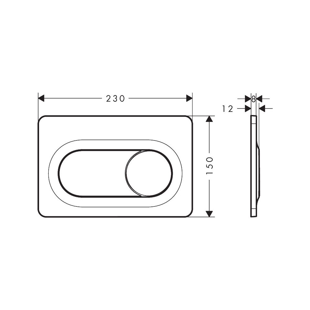 Hansgrohe iFrame Original S Betätigungsplatte für 2-Mengen-Spülung, Kunststoff, mec... HANSGROHE-66002450 4059625610763 (Abb. 3)