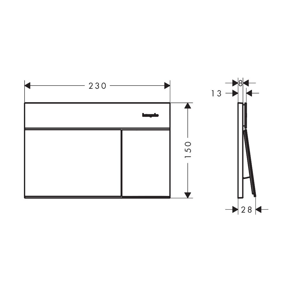Hansgrohe iFrame Element E Betätigungsplatte für 2-Mengen-Spülung, Metall, mechanis... HANSGROHE-66003140 4059625610909 (Abb. 3)