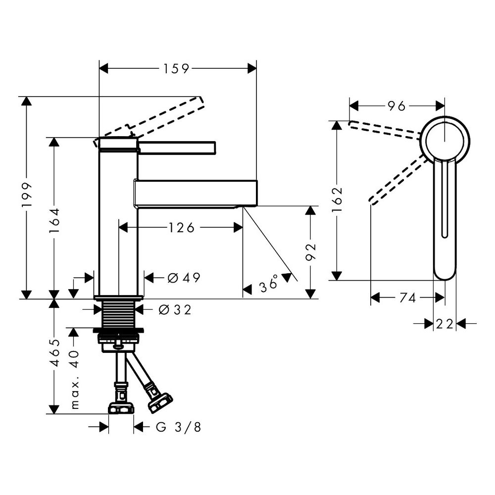 Hansgrohe Finoris Einhebel-Waschtischmischer 100mm, 5l/min, CoolStart, Push-Open Ab... HANSGROHE-76012000 4059625751350 (Abb. 3)