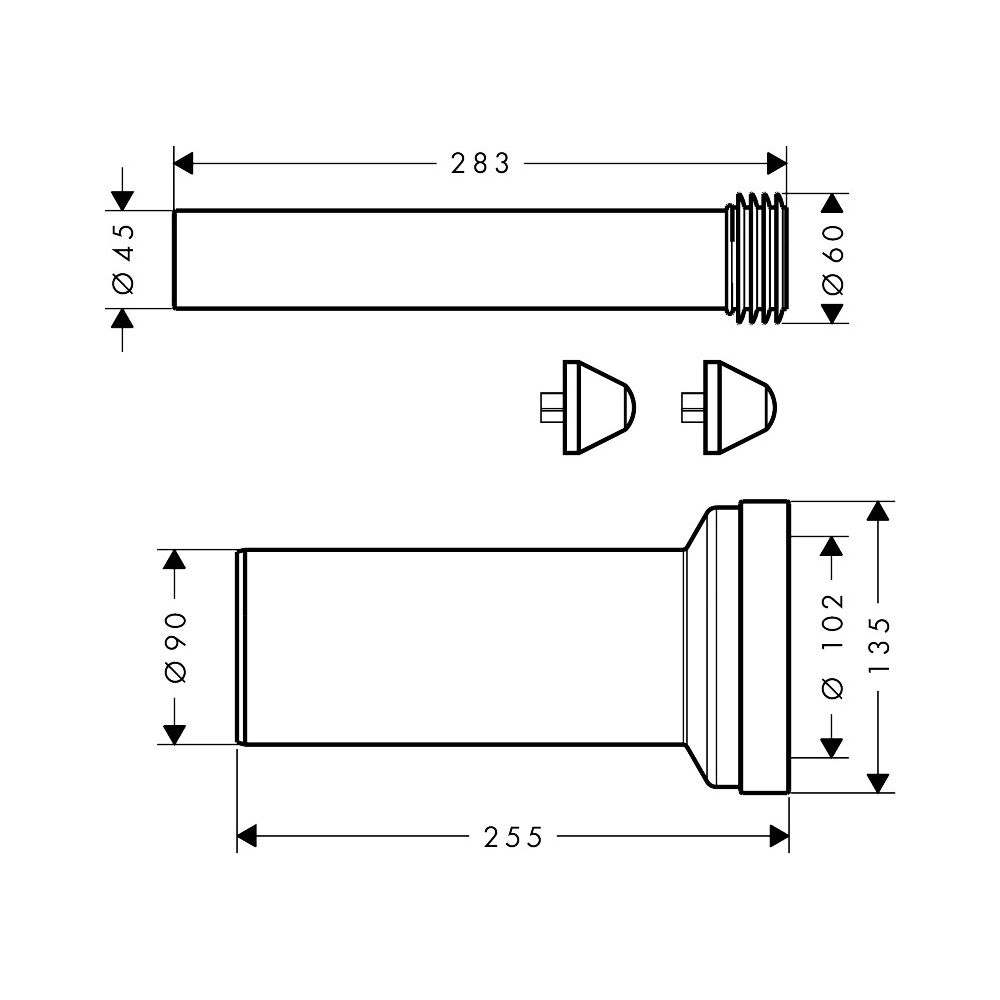 Hansgrohe Anschlussgarnitur EluPura für Wand-WC, 60330000... HANSGROHE-60330000 4059625686782 (Abb. 2)
