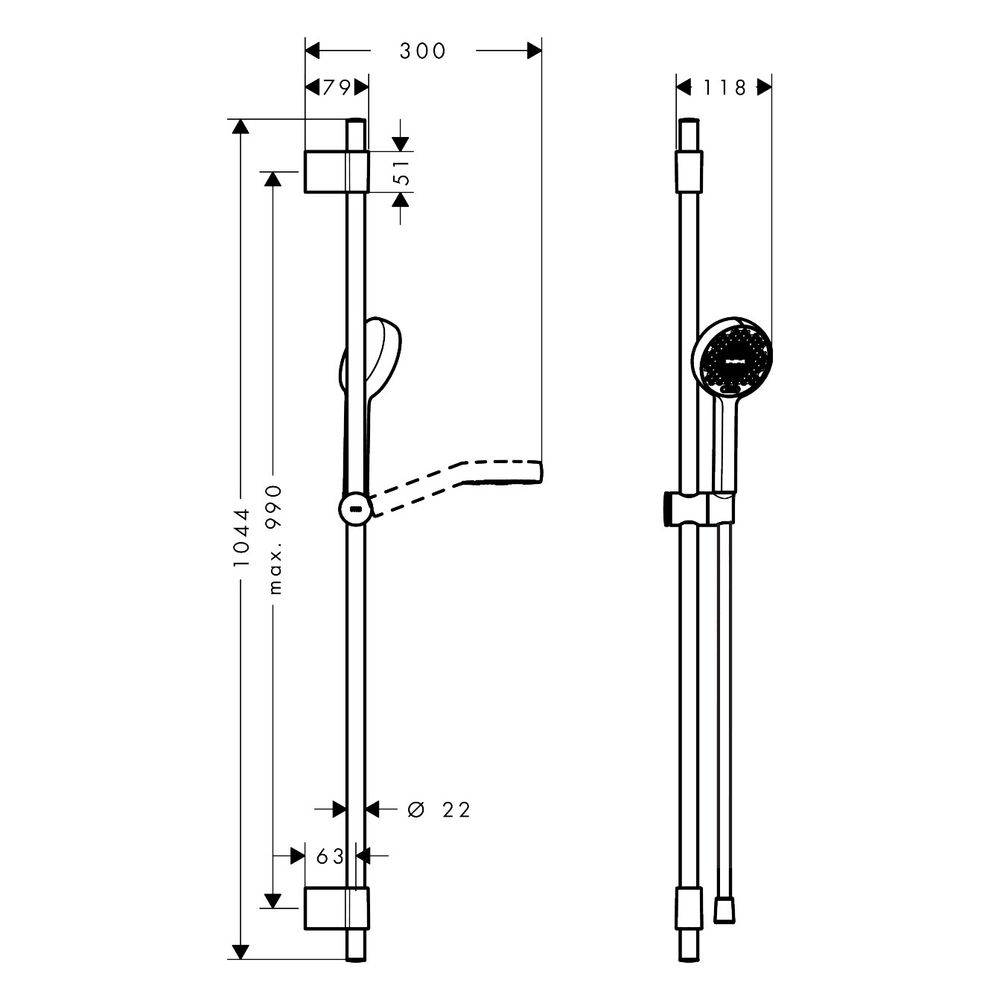 Hansgrohe Activera Select S Brauseset, 2jet EcoSmart, Handbrause 95mm, Brausestange... HANSGROHE-28050000 4059625602768 (Abb. 4)