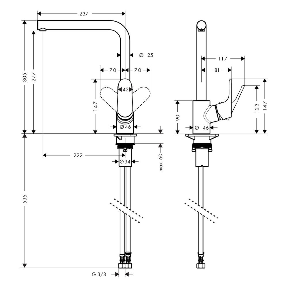 hansgrohe Focus M41 Einhebel-Küchenmischer 280mm 12l/min 1jet, Chrom... HANSGROHE-31817000 4011097718194 (Abb. 5)