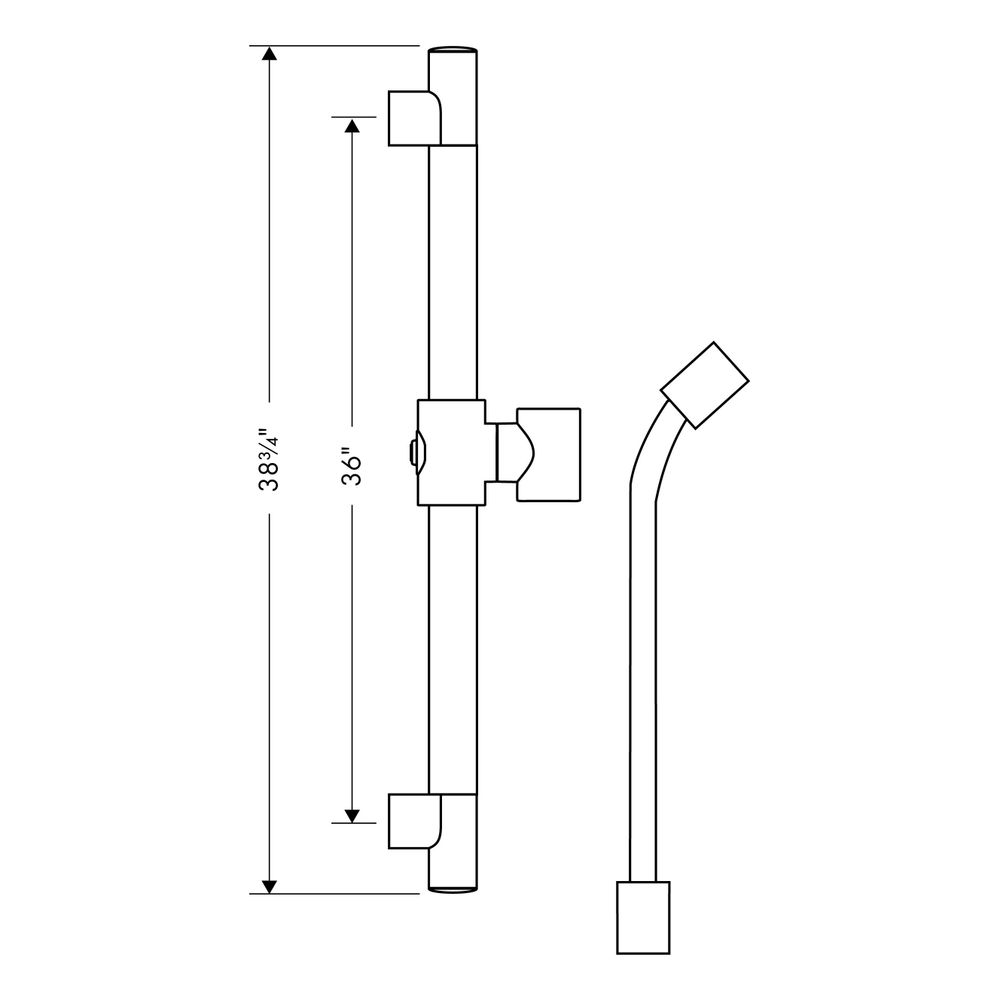 Hansgrohe AXOR Starck Brausestange 90cm, Brauseschlauch 160cm, Edelstahl Optic... HANSGROHE-27830800 4011097893389 (Abb. 4)