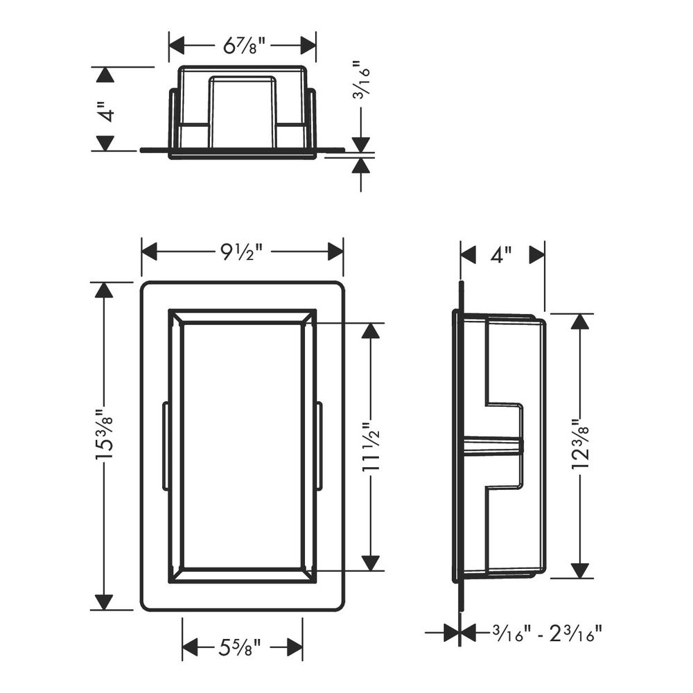 hansgrohe XtraStoris Original Wandnische mit Rahmen 300x150x100mm, Mattweiß... HANSGROHE-56057700 4059625351581 (Abb. 4)