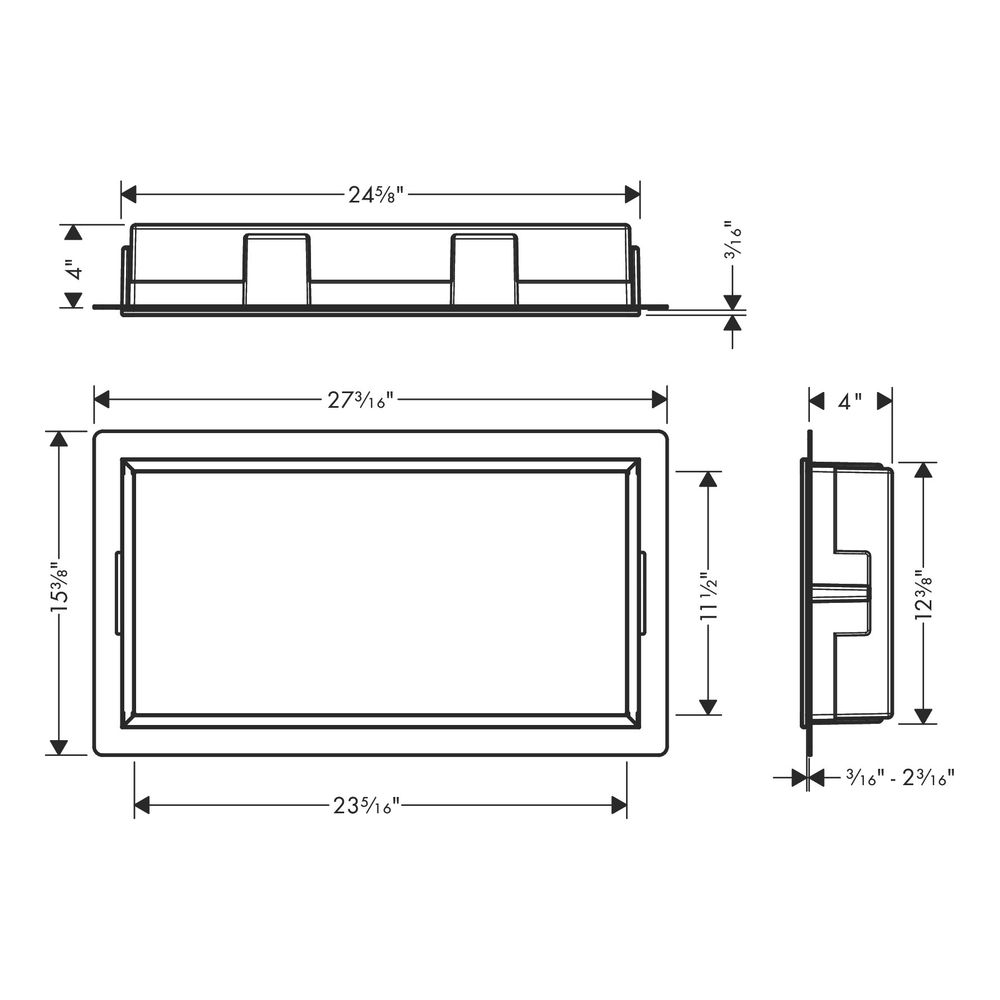 hansgrohe XtraStoris Original Wandnische mit Rahmen 300x600x100mm, Mattschwarz... HANSGROHE-56064670 4059625351536 (Abb. 4)