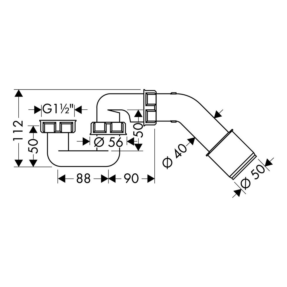 hansgrohe DIN-Wannensifon aus Hostalen Polypropylen... HANSGROHE-56373000 4011097125282 (Abb. 2)