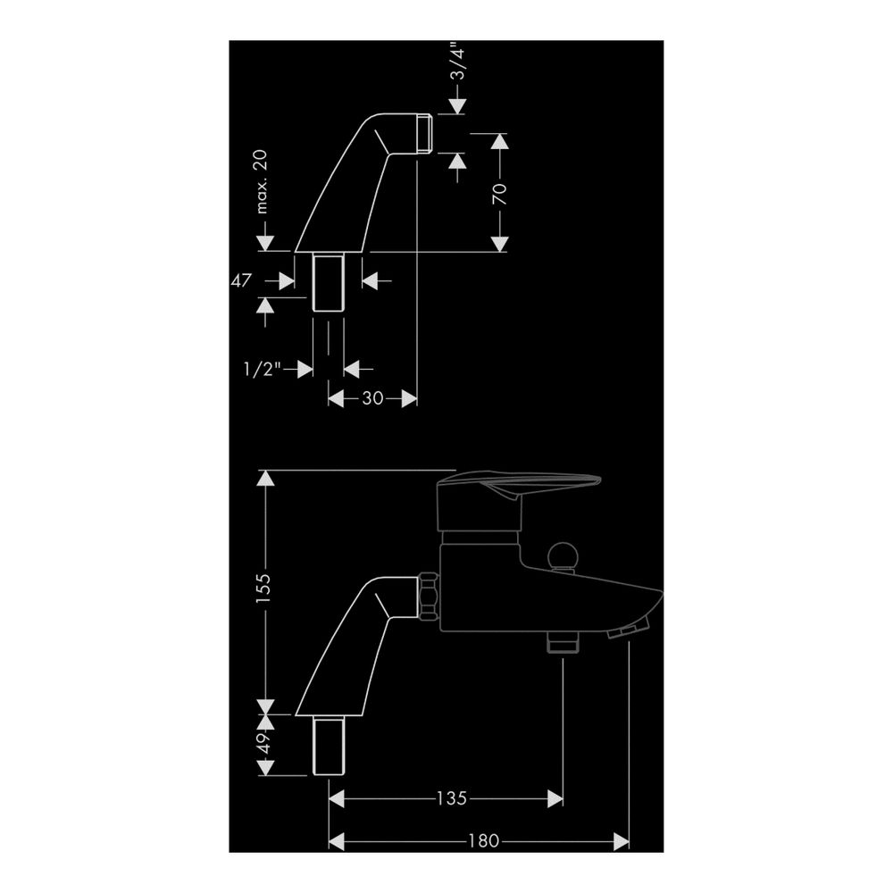 hansgrohe Montageset für Wannenrandmischer, Chrom... HANSGROHE-14920000 4011097153759 (Abb. 4)