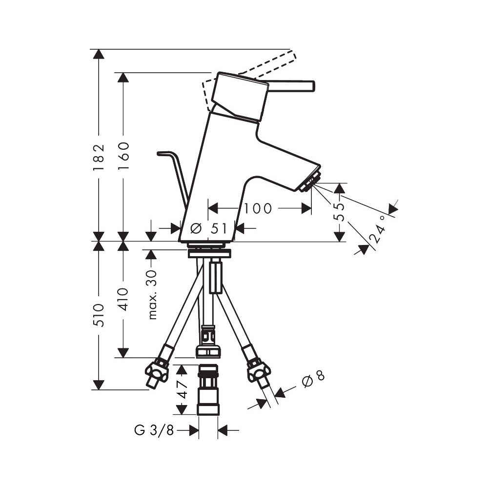 hansgrohe Talis S Einhebel-Waschtischmischer 70mm, Chrom für Niederdruck/offene War... HANSGROHE-32032000 4011097399287 (Abb. 3)