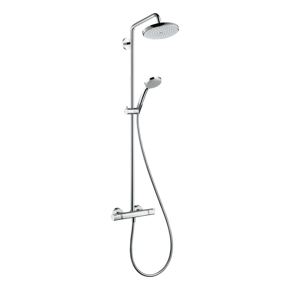 hansgrohe Croma Showerpipe 220mm 1jet 15l/min mit Thermostat, Chrom... HANSGROHE-27185000 4011097689692 (Abb. 1)