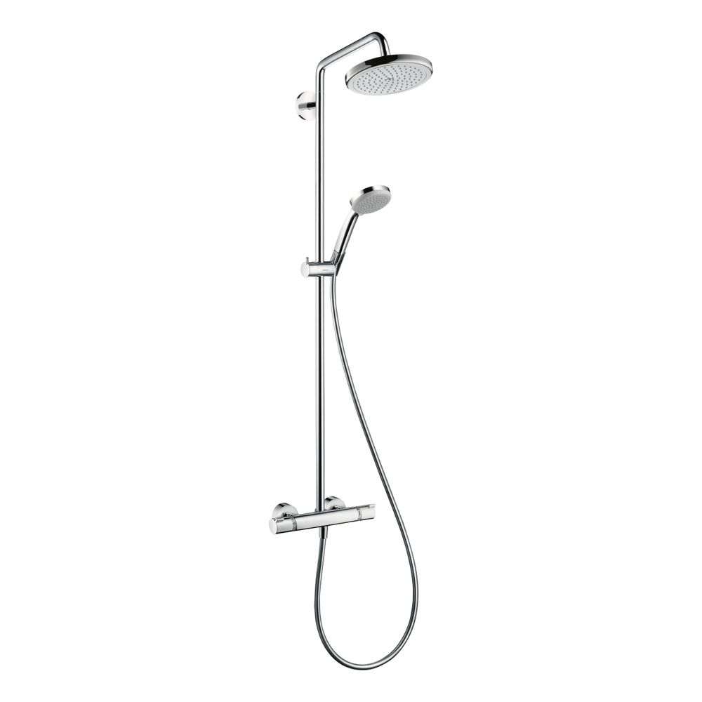 hansgrohe Croma Showerpipe 220mm 1jet 9l/min EcoSmart mit Thermostat, Chrom... HANSGROHE-27188000 4011097690148 (Abb. 1)