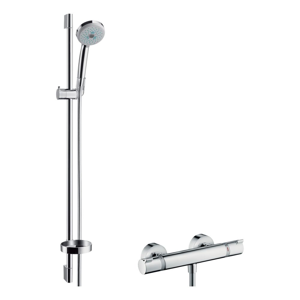 hansgrohe Croma 100 Brausesystem Aufputz Multi, 900mm Brausestange, Chrom, Ecostat ... HANSGROHE-27085000 4011097537566 (Abb. 1)