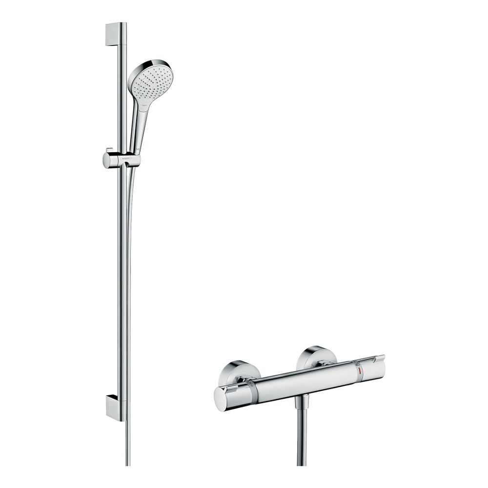 hansgrohe Croma Select S Brausesystem Aufputz Vario mit Brausestange 900mm Ecostat ... HANSGROHE-27014400 4011097745169 (Abb. 1)