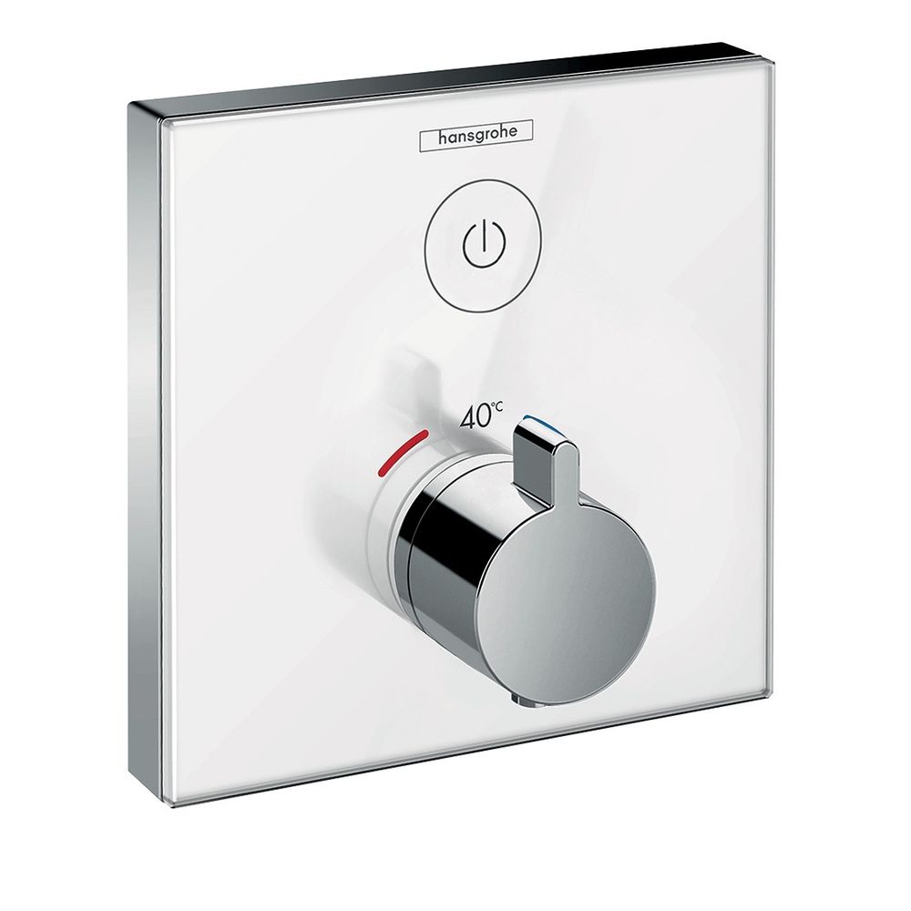 hansgrohe Shower Select Glas Thermostat Unterputz Weiß/Chrom für 1 Verbraucher... HANSGROHE-15737400 4011097777498 (Abb. 1)